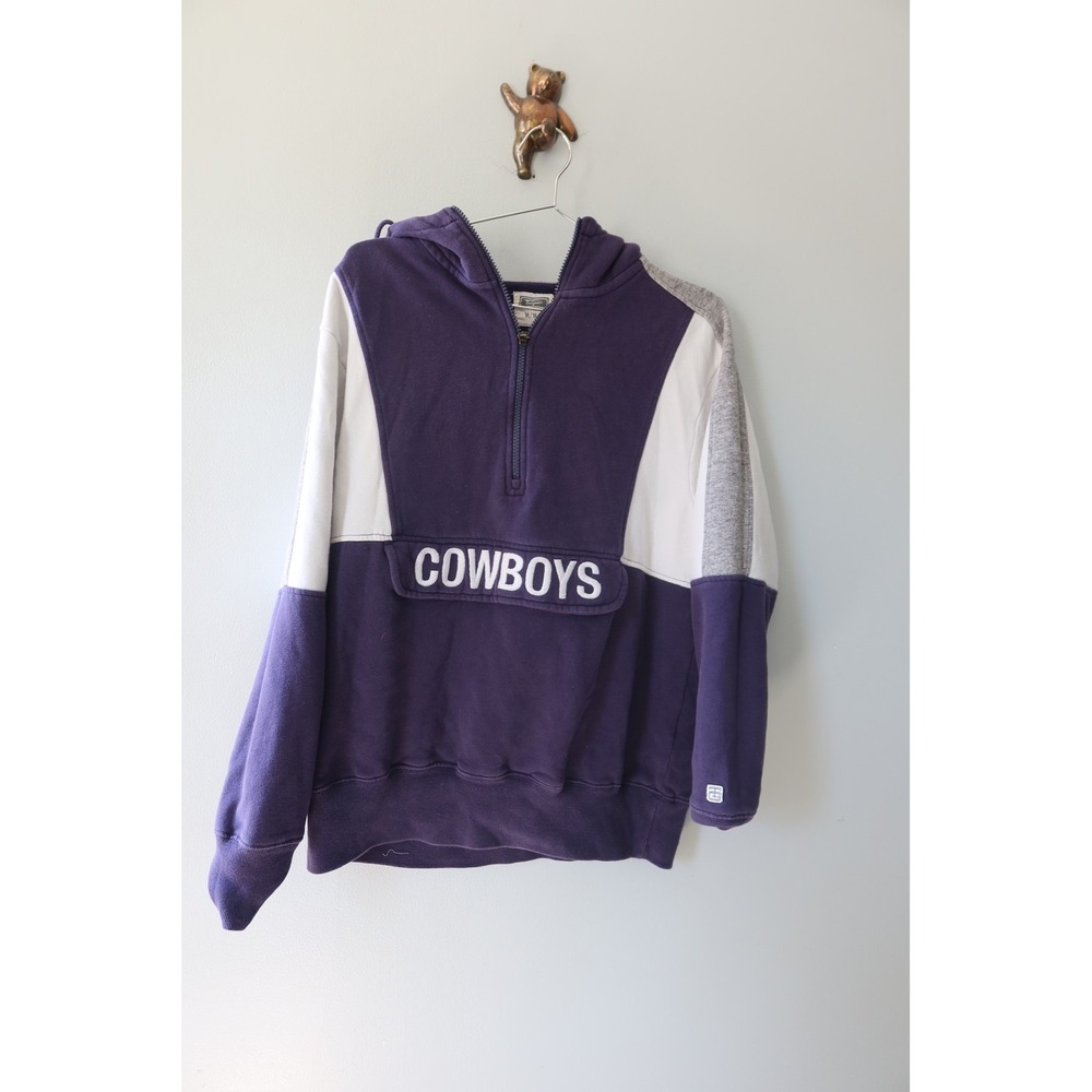 Vintage Dallas Cowboys Tailgate Pullover Hoodie Men's M‎ 1/4 Zip Purple White